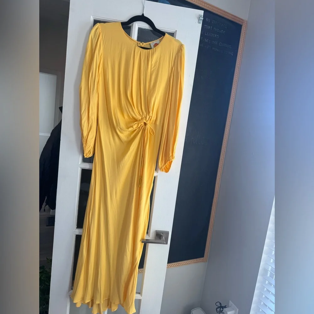 Moving Sale! Everything $30 Farm Rio Yellow Maxi Dress Sz L - Picture 3 of 7